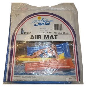 NEW Vintage Sealed Intex The Wet Set Inflatable‎ Pool Air Mat Float 72 x 27 Blue